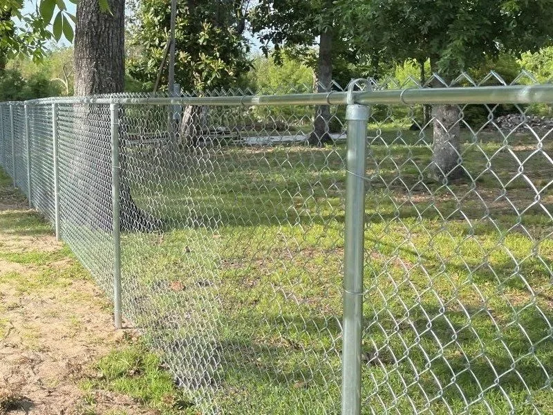 Residential chain link fence installation