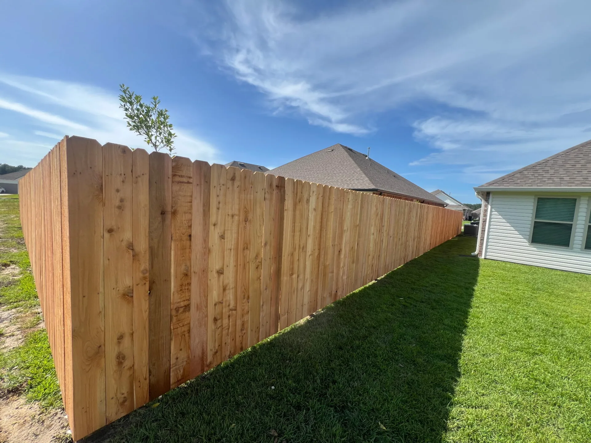 Wood fence installation